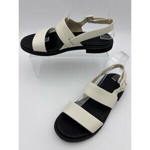 Camper Dana Two Strap Dad Sandal White Size 39 Slingback Minimalist Leather